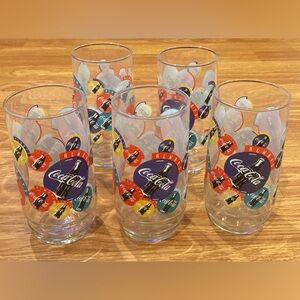 Vintage 1995 Coca Cola Always Glass Cup Set of 5